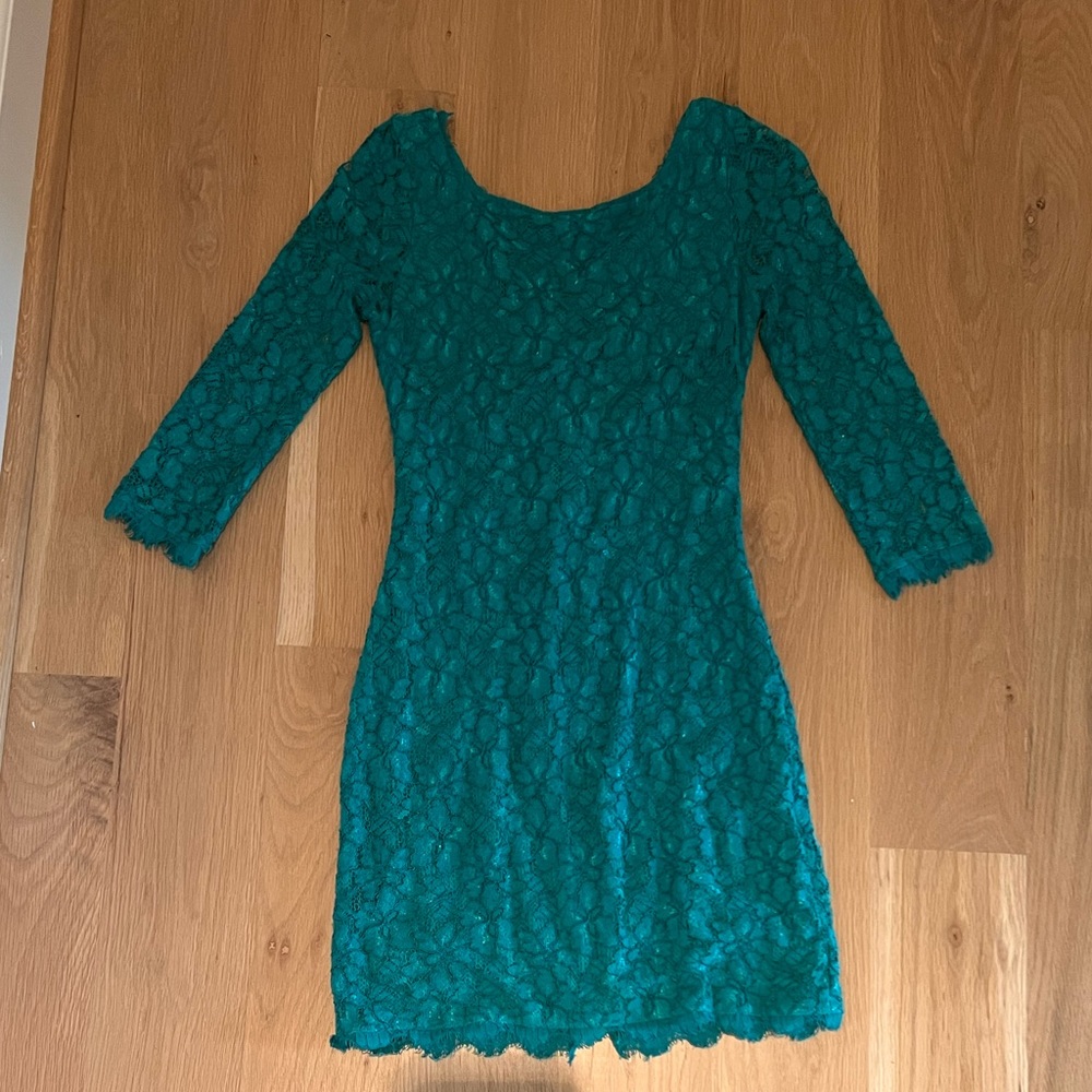 Diane Con Furstenberg Lace Pattern Mini Dress